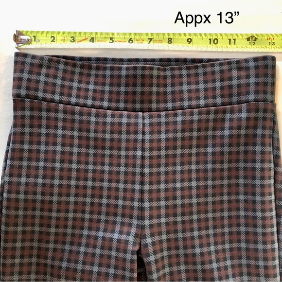 LOFT Plaid Ponte Leggings Gray Black Rust (XS) - Picture 6 of 12